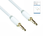 Preview: Audio Kabel 3,5mm Stereo Klinke St. auf St., DINIC Monaco Range, weiß, DINIC Box mit Euroloch, Länge 0,50m
