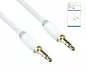 Preview: Audio cable 3.5mm stereo jack male to male, DINIC Monaco Range, white, DINIC box with Euro hole, length 0.50m