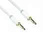 Preview: Audio cable 3.5mm stereo jack male to male, DINIC Monaco Range, white, DINIC box with Euro hole, length 0.50m