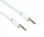 Preview: Audio cable 3.5mm stereo jack male to male, DINIC Monaco Range, white, DINIC box with Euro hole, length 2.00m