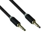 Preview: Audio cable 3.5mm stereo jack male to male, black, DINIC box with Euro hole, length 5m