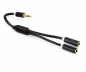 Preview: Audio adapter 3.5mm jack plug to 2x socket, Monaco Range, black, DINIC blister, 0.20m