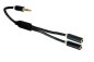 Preview: Lydadapter 3,5 mm jackstik til 2x stik, Monaco Range, sort, DINIC-blister, 0,20 m