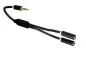 Preview: Audioadapter 3,5mm Klinke Stecker auf 2x Buchse, Monaco Range, schwarz, DINIC Blister, 0,20m