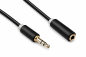 Preview: Audiokabel 3,5mm Klinke St. auf Bu., Monaco Range, Verlängerung, schwarz, DINIC Blister, Länge 2,00m