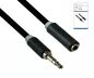 Preview: Audiokabel 3,5mm Klinke Stecker auf Buchse, DINIC Monaco Range, Verlängerung, schwarz, DINIC Box mit Euroloch, Länge 2,00m