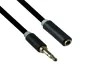 Preview: Audiokabel 3,5mm Klinke Stecker auf Buchse, DINIC Monaco Range, Verlängerung, schwarz, DINIC Box mit Euroloch, Länge 2,00m