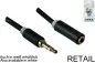Preview: Cavo audio da jack 3,5 mm maschio a femmina, gamma Monaco, prolunga, nero, blister DINIC, lunghezza 2,00 m