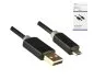 Preview: USB Micro HQ Kabel, A auf micro B Stecker, KB, 1m Stecker vergoldet, schwarz, DINIC Box