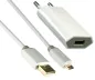 Preview: USB Ladeadapter 1000mA inkl. micro USB Kabel, DINIC Monaco Range, weiß, 1,00m