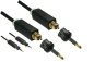 Preview: Toslink cable, 4mm diameter, HQ plug, Monaco Range, + 2 adapters to mini Toslink, black, DINIC blister, length 5.00m