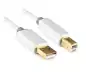 Preview: HQ USB 2.0 kabel A-stekker naar B-stekker, Monaco Range, wit, DINIC doos met Euro gat, lengte 2,00m