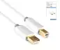 Preview: HQ USB 2.0 kabel A-stekker naar B-stekker, Monaco Range, wit, DINIC doos met Euro gat, lengte 2,00m