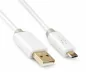 Preview: HQ Micro USB Kabel A St. auf micro B Stecker, Monaco Range, weiß, 0,50m, DINIC Blister