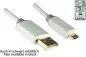 Preview: USB Ladeadapter 1000mA inkl. micro USB Kabel, DINIC Monaco Range, weiß, 1,00m