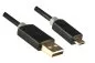 Preview: USB Micro HQ Kabel, A auf micro B Stecker, KB, 1m Stecker vergoldet, schwarz, DINIC Box