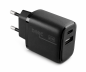 Preview: USB C+A Ladegerät/Netzteil 20W, Power Delivery + QC 3.0, schwarz