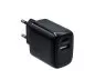 Preview: USB C+A charger/power supply 20W, PD, white Power Delivery, black