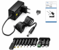 Preview: Universal-Netzteil, 3V-12V, 2,25A,max. 27 Watt inkl. 11 versch. Adapter, schwarz, DINIC Box mit Euroloch