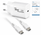Preview: USB C зарядно устройство 45W + USB-C към C кабел, бързо зарядно устройство с PD3.0 и PPS + USB-C заряден кабел, бял, 1,5 м