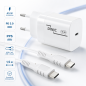 Preview: USB C зарядно устройство 45W + USB-C към C кабел, бързо зарядно устройство с PD3.0 и PPS + USB-C заряден кабел, бял, 1,5 м