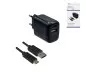 Preview: USB PD/QC 3.0 charging adapter incl. A to C cable 20W, 3.6V~5.9V/3A; 6~9V/2A; 9V~12V/1.5A, black, DINIC box with Euro hole, 1m