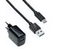 Preview: USB PD/QC 3.0 charging adapter incl. A to C cable 20W, 3.6V~5.9V/3A; 6~9V/2A; 9V~12V/1.5A, black, DINIC box with Euro hole, 1m
