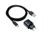 Preview: USB PD/QC 3.0 charging adapter incl. A to C cable 20W, 3.6V~5.9V/3A; 6~9V/2A; 9V~12V/1.5A, black, DINIC box with Euro hole, 1m