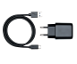 Preview: USB PD/QC 3.0 charging adapter incl. A to C cable 20W, 3.6V~5.9V/3A; 6~9V/2A; 9V~12V/1.5A, black, DINIC box with Euro hole, 1m