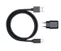 Preview: USB PD/QC 3.0 charging adapter incl. A to C cable 20W, 3.6V~5.9V/3A; 6~9V/2A; 9V~12V/1.5A, black, DINIC box with Euro hole, 1m