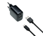Preview: USB PD/QC 3.0 charging adapter incl. A to C cable 20W, 3.6V~5.9V/3A; 6~9V/2A; 9V~12V/1.5A, black, DINIC box with Euro hole, 1m