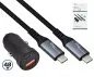 Preview: USB autós 48W C+A gyorstöltő USB-C kábellel, 1m USB autós töltő + HQ USB 3.2 C - C kábel, DINIC Box