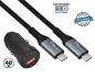 Preview: Cargador rápido USB de coche 48W C+A incl. cable USB-C, cargador USB de coche de 1m + cable HQ USB 3.2 C - C, DINIC Box