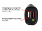 Preview: USB KFZ QC3 Ladeadapter + USB C auf A Kabel, Ausg. 1: 5V 2,4A; Ausg. 2: 5V/3A, 9V/2A, 12V/1,5A, schwarz, DINIC Blister mit Euroloch, 1,00m