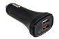 Preview: USB bil QC3 laddningsadapter + USB C till A-kabel, utgång 1: 5V 2,4A; utgång 2: 5V/3A, 9V/2A, 12V/1,5A, svart, DINIC blister med Euro-hål, 1,00m