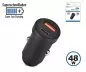 Preview: USB car 48W C fast charger, 30 W USB-C (PD 3.0/PPS) + 18 W USB-A (QC 3.0), black, DINIC box with Euro hole