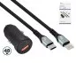 Preview: USB KFZ 48W C+A fast charger + Lightning cable, 1m 48W USB KFZ charger + USBC - Lightning HQ cable, DINIC Retail Box