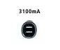 Preview: DINIC USB car charger adapter 12-24V to 2 x USB 5V 3.1A USB type A, 1x 1000mA + 1x 2100mA, CE, black, DINIC polybag