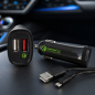 Preview: USB KFZ Q3 Charger, Ladeadapter+microUSB Kabel, Ausg. 1: 5V 2,4A; Ausg. 2: 5V/3A, 9V/2A, 12V/1,5A, schwarz, DINIC Box mit Euroloch, 1m