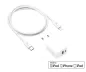 Preview: USB C+A Lade-Set 20W, PD, Lightning/C 20W, 3,6V~5,9V/3A; 6~9V/2A; 9V~12V/1,5A, weiß, DINIC Box mit Euroloch, 1m