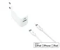Preview: USB C+A Lade-Set 20W, PD, Lightning/C 20W, 3,6V~5,9V/3A; 6~9V/2A; 9V~12V/1,5A, weiß, DINIC Box mit Euroloch, 2m
