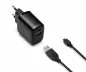 Preview: Adaptateur de charge USB PD/QC 3.0 avec câble micro USB 20W, 3,6V~5,9V/3A ; 6~9V/2A ; 9V~12V/1,5A, noir, boîte DINIC avec trou européen, 2m