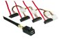 Preview: SAS cable SFF-8643 to SFF-8482 angled, HD mini SAS to 4x Data/Power, low profile, 0.75m length