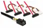 Preview: Cavo SAS da SFF-8643 a SFF-8482 angolato, da HD mini SAS a 4x Data/Power, basso profilo, lunghezza 0,75 m