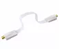 Preview: SAT Kabel F Buchse auf F Buchse, Fensterdurchführung, extrem flach, weiß, DINIC Box mit Euroloch, Länge 0,26m
