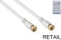 Preview: DINIC SAT coaxkabel F-connector naar connector, verguld, viervoudig afgeschermd, wit, DINIC blister, lengte 10,00m