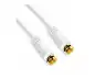 Preview: DINIC SAT Koaxialkabel 7,5m F-Stecker auf Stecker, vergoldet, vierfach geschirmt, weiß, DINIC Blister