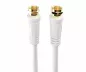 Preview: SAT Koaxialkabel 2x F-Stecker, 120dB, vergoldete Anschlüsse, vierfach geschirmt, weiß, DINIC Box mit Euroloch, Länge 1,50m