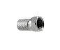 Preview: Connettore F twist-on per cavo 7,3mm, rame, quantità: 2 pezzi, scatola DINIC con foro Euro, lunghezza 20mm