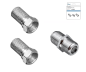 Preview: SAT-Kabel Verbinder Set, 2x F-St. + Kuppl. 2x 7,3mm F-Stecker mit einem Verbinder im Set